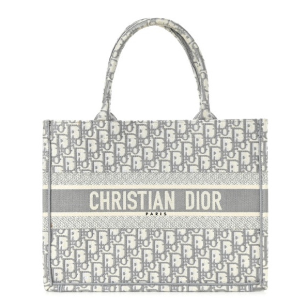 Christian Dior Oblique Medium Book Tote in Grey
